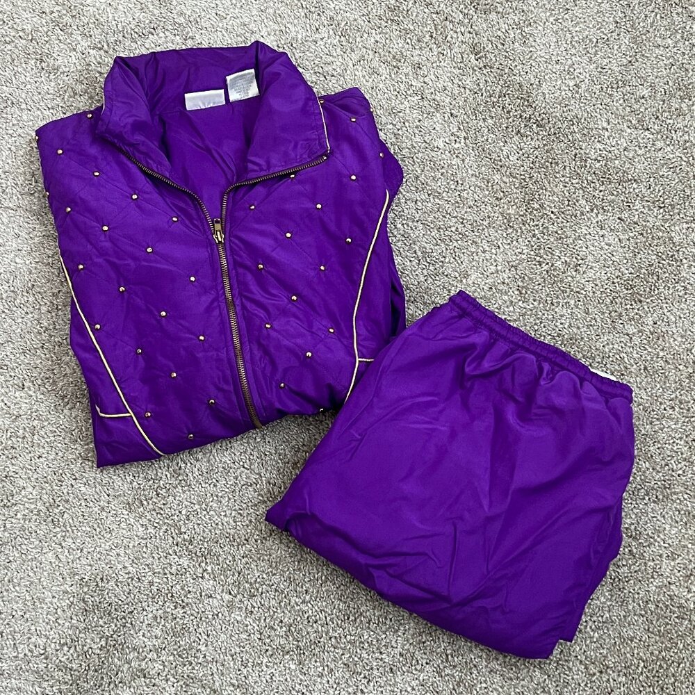 Vtg Blair Boutique Track Suit Women Medium Jacket Jogger Windbreaker Set 90’s